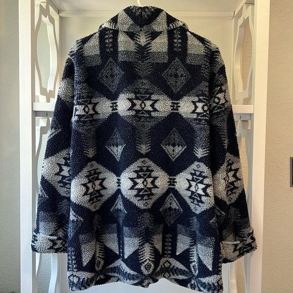 Vintage Ralph Lauren Western Aztec Southwestern Shawl Collar Sweater Jacket Coat - Picture 4 of 6